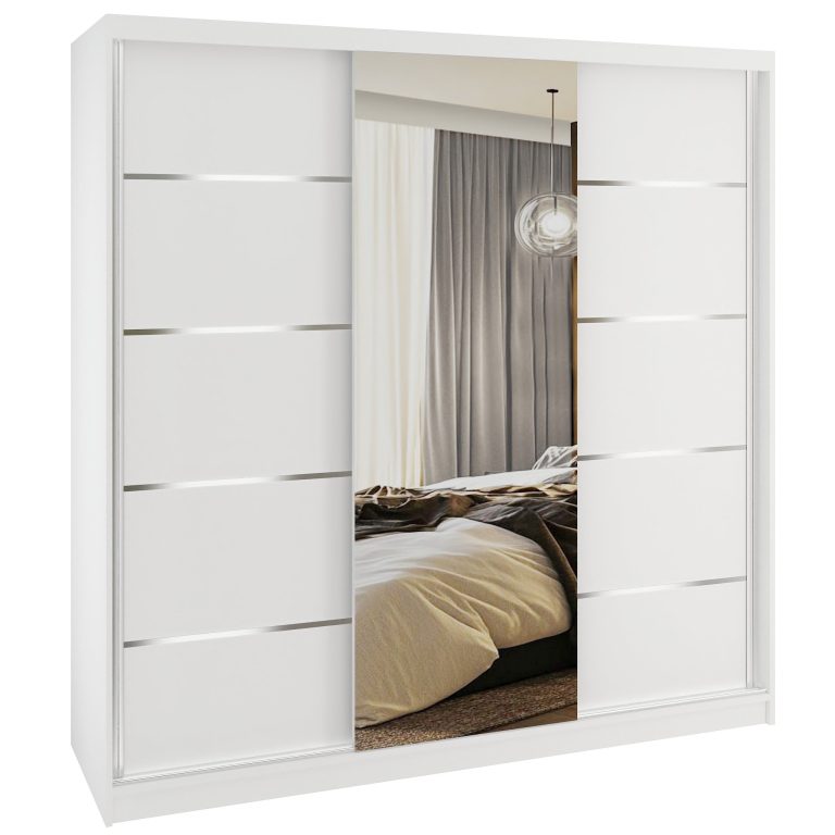 Tolóajtós szekrény SERENITY 200 cm fehér matt  MT SERENITY SZP5/0/W/W/0/HIAL