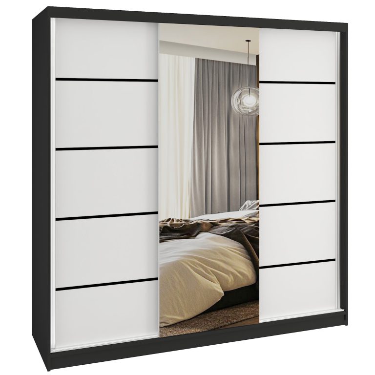 Tolóajtós szekrény SERENITY 200 cm fehér matt MT SERENITY SZP5/0/B/W/0/HIAL