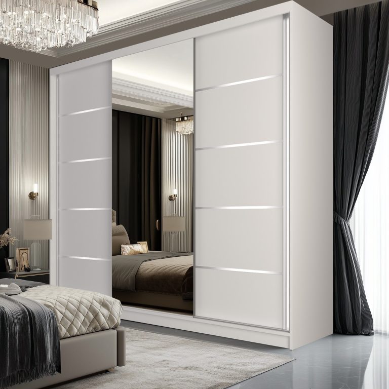 Tolóajtós szekrény SERENITY 200 cm fehér matt  MT SERENITY SZP5/0/W/W/0/HIAL