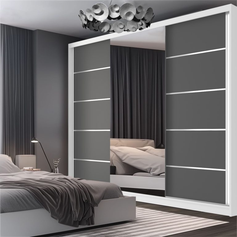 Tolóajtós szekrény SERENITY 200 cm szurke matt MT SERENITY SZP5/0/W/SR/0/HIAL