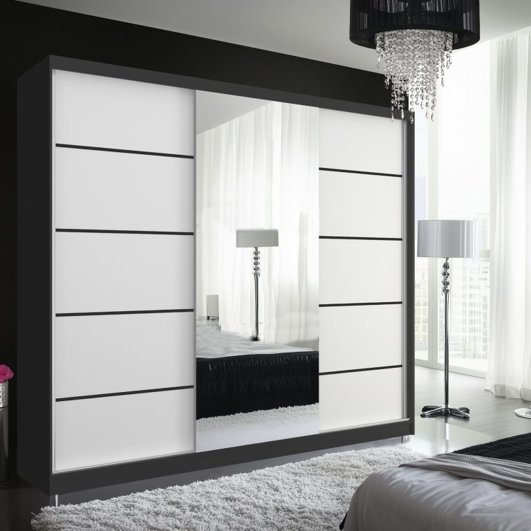 Tolóajtós szekrény SERENITY 200 cm fehér matt MT SERENITY SZP5/0/B/W/0/HIAL