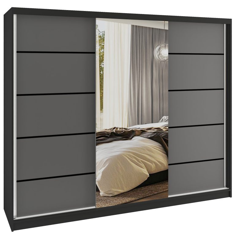 Tolóajtós szekrény SERENITY 232 cm szürke matt MBP SERENITY SZP8/0/B/SR/0/HIAL