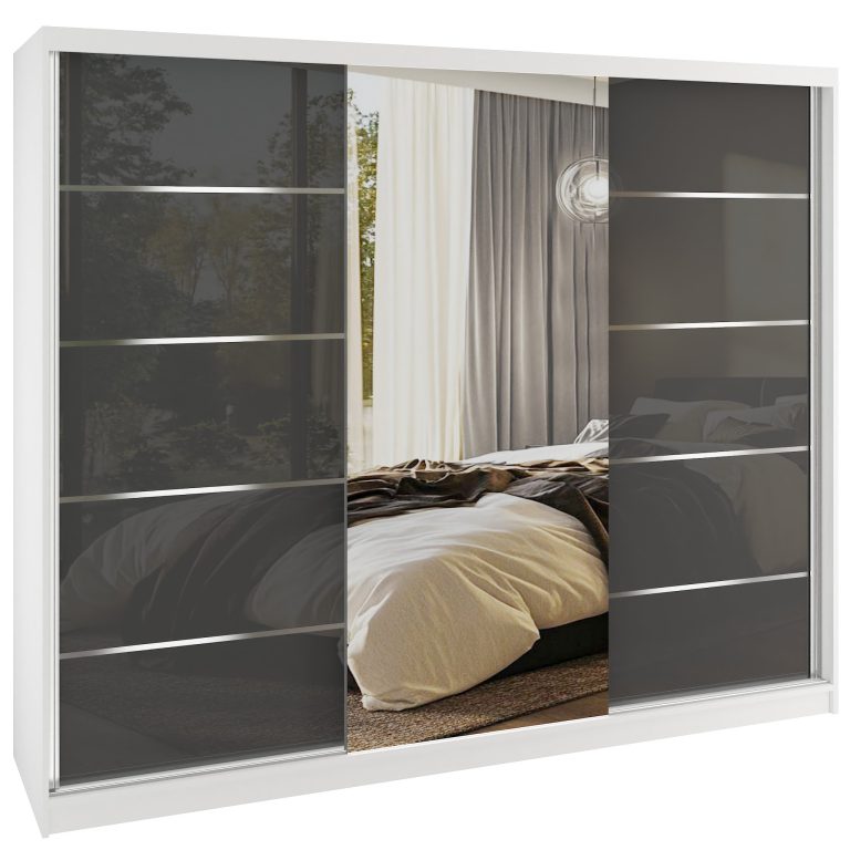 Tolóajtós szekrény SERENITY 200 cm szürke fényű MTG SERENITY SZP5/0/W/S/0/HIAL