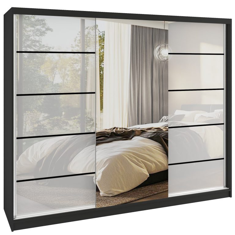 Tolóajtós szekrény SERENITY 200 cm fehér fényű MTG SERENITY SZP5/0/B/W/0/HIAL