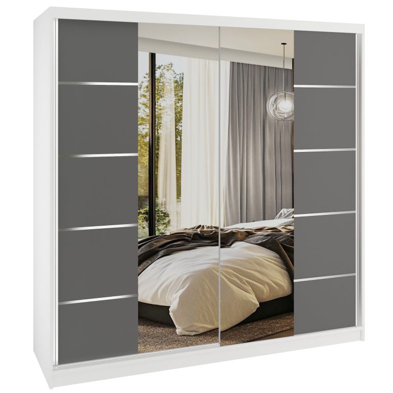 Tolóajtós szekrény SERENITY 200 cm szürke matt ME SERENITY SZP5/0/W/SR/0/HIAL