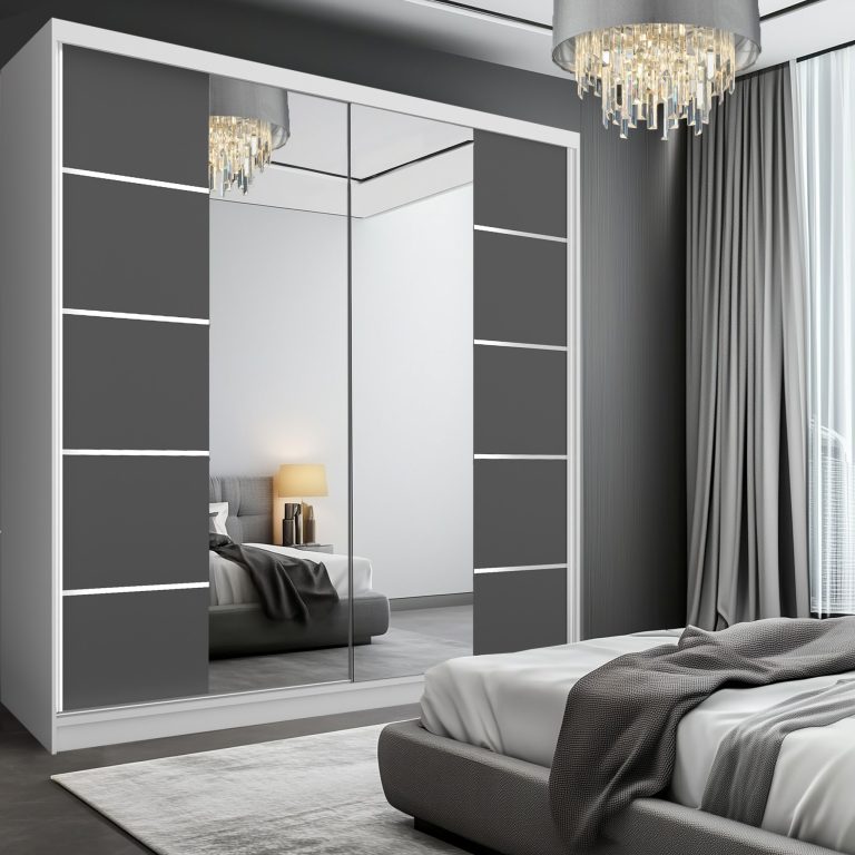 Tolóajtós szekrény SERENITY 200 cm szürke matt ME SERENITY SZP5/0/W/SR/0/HIAL