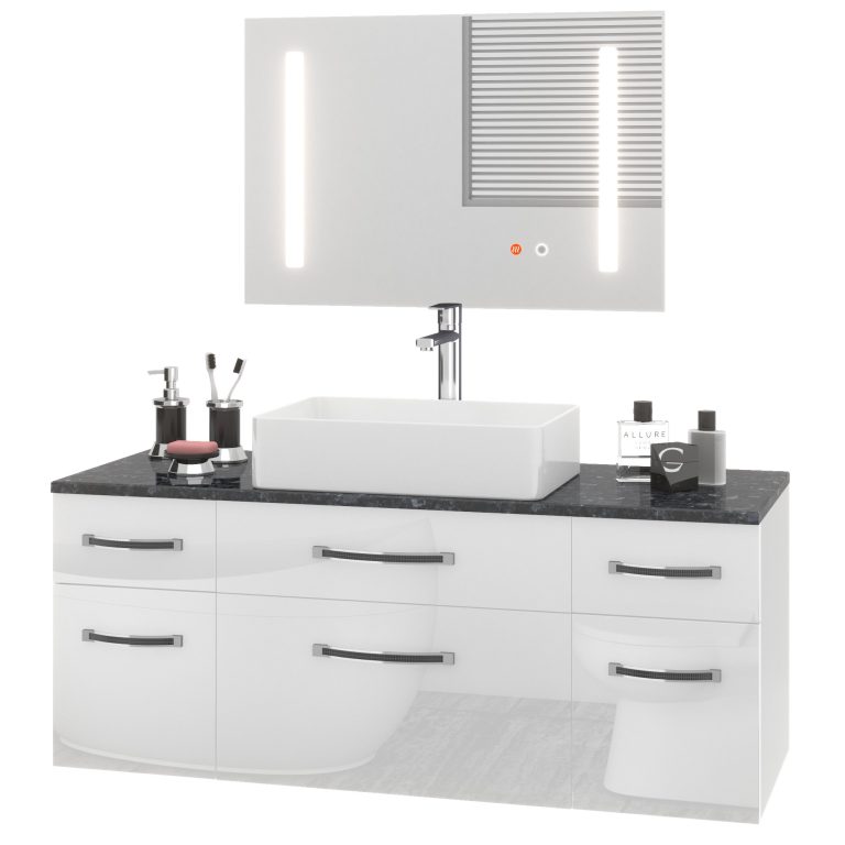 Fürdőszoba szett  Euphoria EUP P 120/0/W/W/0/BK/MB
