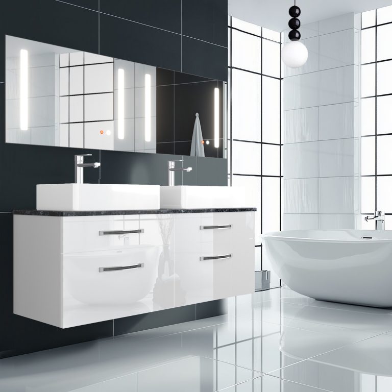Fürdőszoba szett  Euphoria EUP P 120D/0/W/W/0/BK/MB