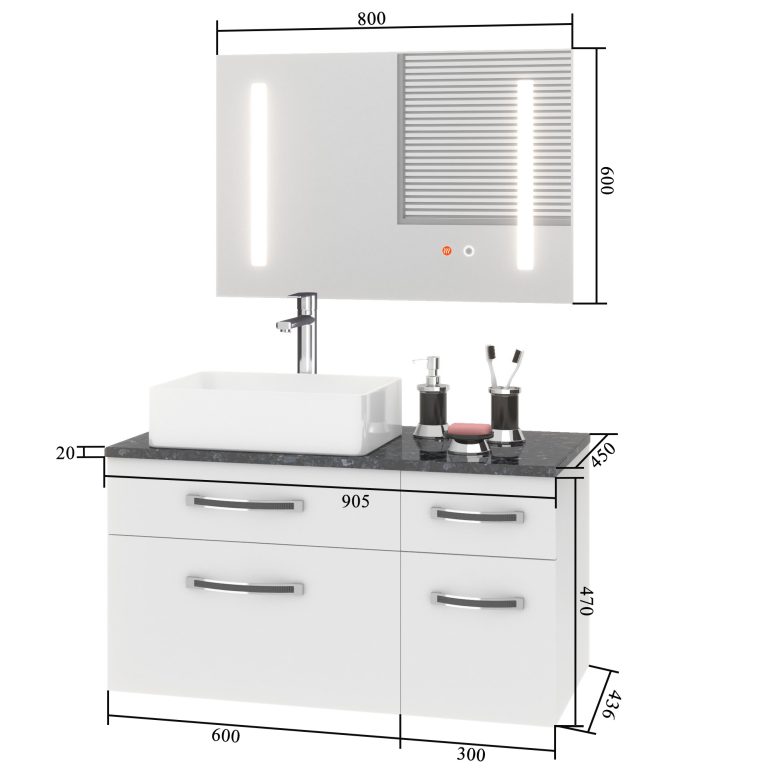 Fürdőszoba szett Euphoria EUP P 90P/0/W/B/0/BK/MB