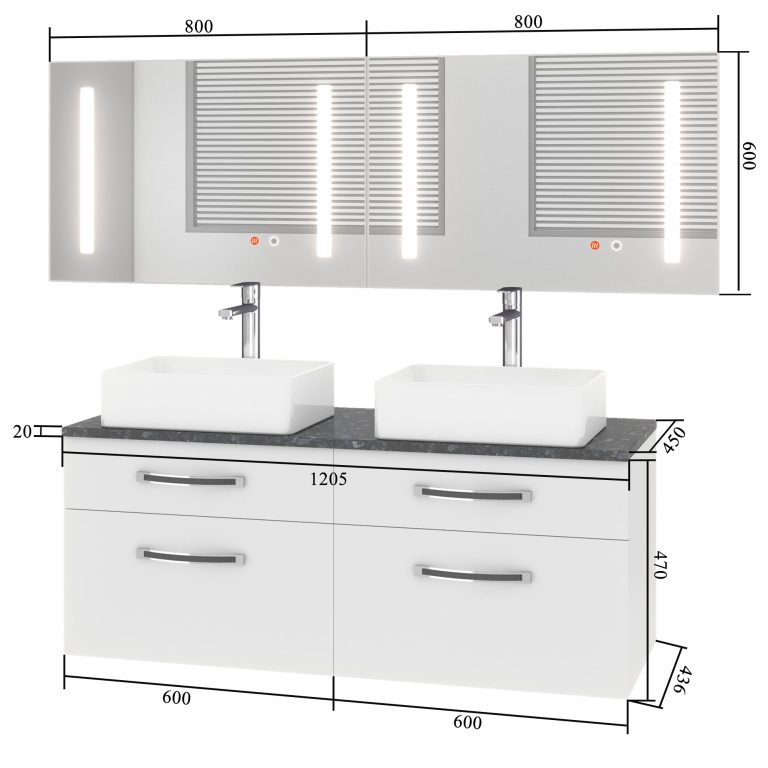 Fürdőszoba szett Euphoria EUP P 120D/0/W/R/0/BK/MB