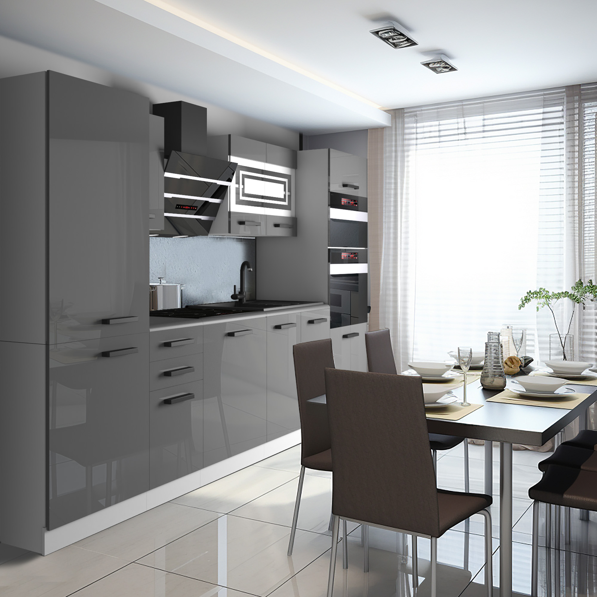 Modern konyhai design világos és tágas térben