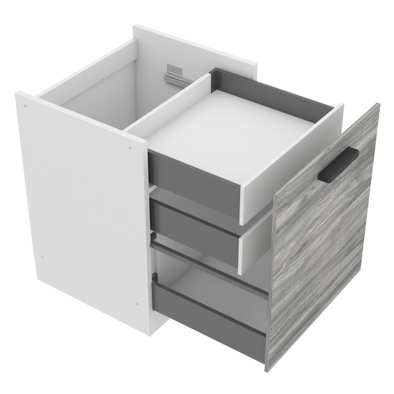 Konyhaszekrény alsó 60 cm fiókokkal TOR SDSZW60/0/WT/GW1/0/B1/PP 