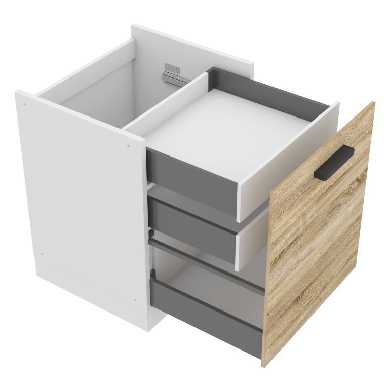 Konyhaszekrény alsó 60 cm fiókokkal TOR SDSZW60/0/WT/DS/0/B1/PP 