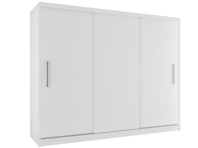 Tolóajtós szekrény 232 cm Belini fehér matt tükörrel SI SZP4/2/1W/3W/0/AL