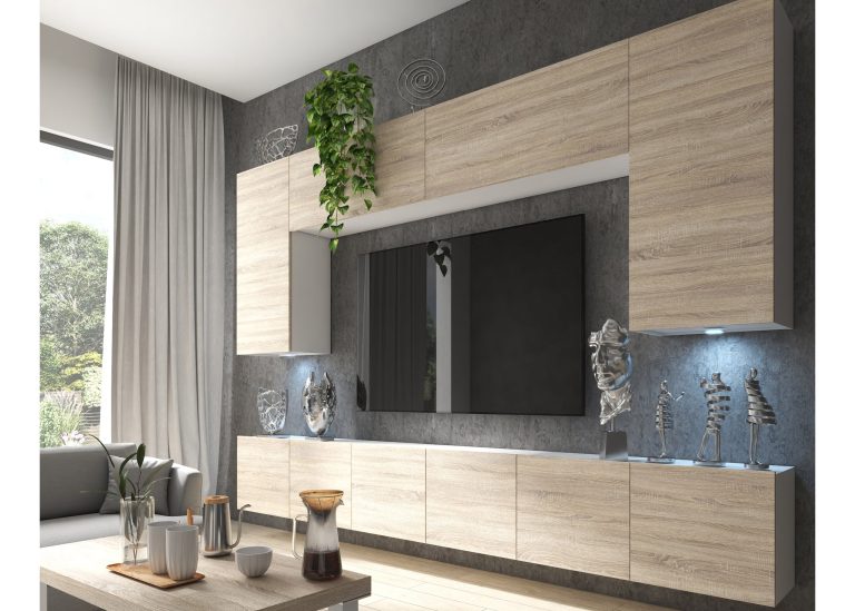 300 cm-es TV/RTV tölgy szekrénysor  sonoma tölgy Gyártó IMP PRIMO 2/5/W/DS/0/0