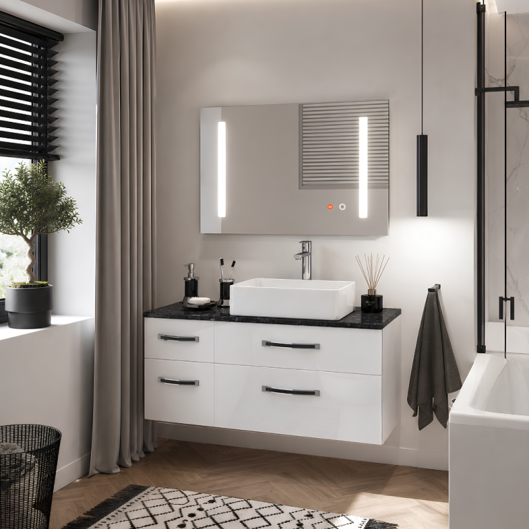 Fürdőszoba szett Euphoria EUP P 90L/0/W/W/0/BK/MB