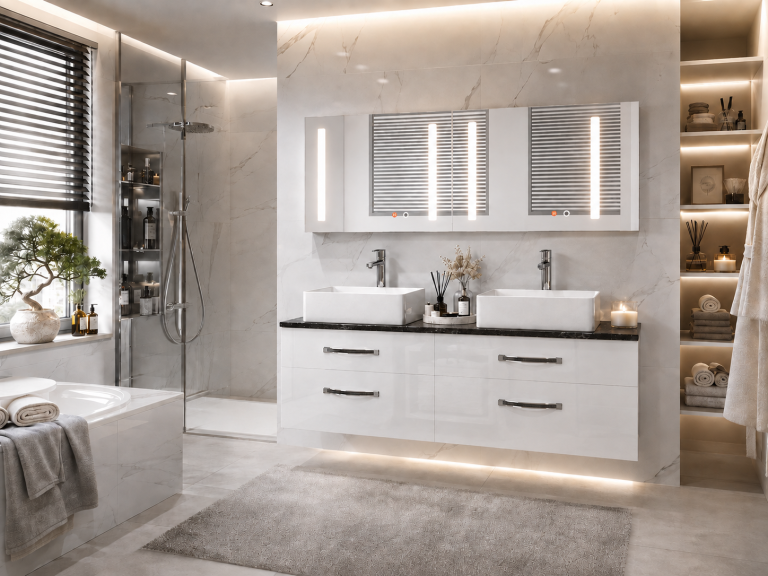 Fürdőszoba szett  Euphoria EUP P 120D/0/W/W/0/BK/MB