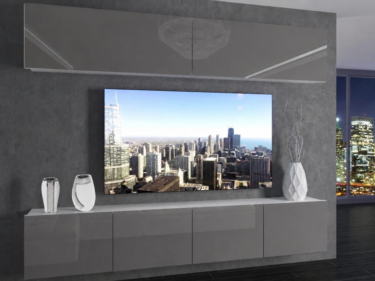 Szekrénysor 200 cm TV/RTV szürke fényes Gyártó IMP 6/5/W/S/0/0