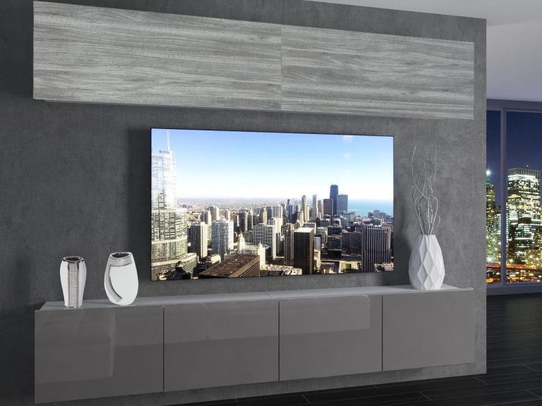 Szekrénysor 200 cm TV/RTV szürke antracit grafit fényes Gyártó IMP 6/5/W/GW1S/0/0