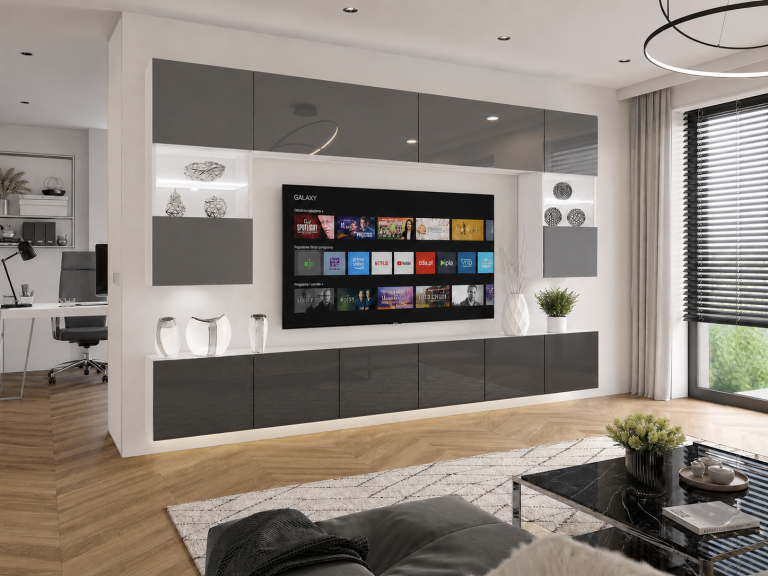 Szekrénysor 300 cm TV/RTV szürke fényes Gyártó IMP 1/5/W/S/0/0