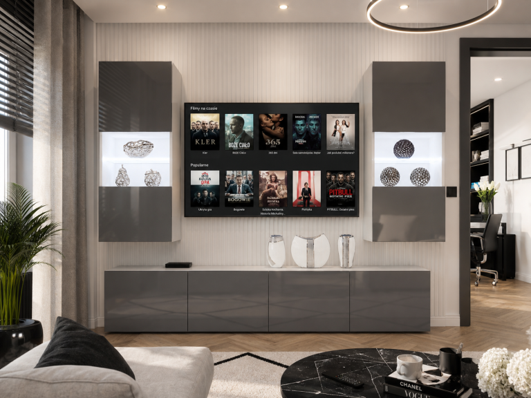 Szekrénysor 200 cm TV/RTV szürke fényes Gyártó IMP 7/5/W/S/0/0