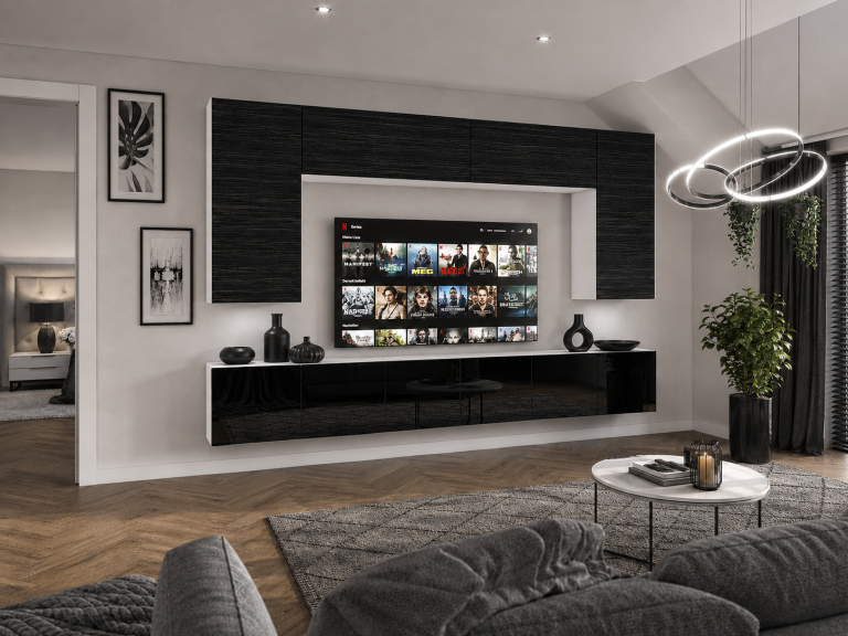 Szekrénysor 300 cm TV/RTV fekete ébenfa Gyártó IMP 2/5/W/HKB/0/0