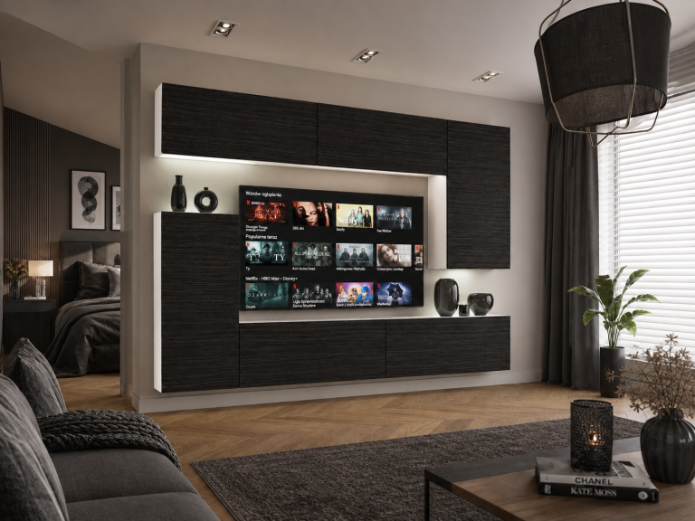 Szekrénysor 250 cm TV/RTV fekete ébenfa Gyártó IMP 8/5/W/HK/0/0