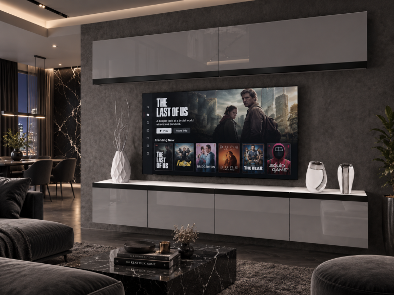 Nappali bútor Prestige 200 cm TV/RTV szürke fényes Gyártó IMP P Brando 6/5/W/S/0/0/CM