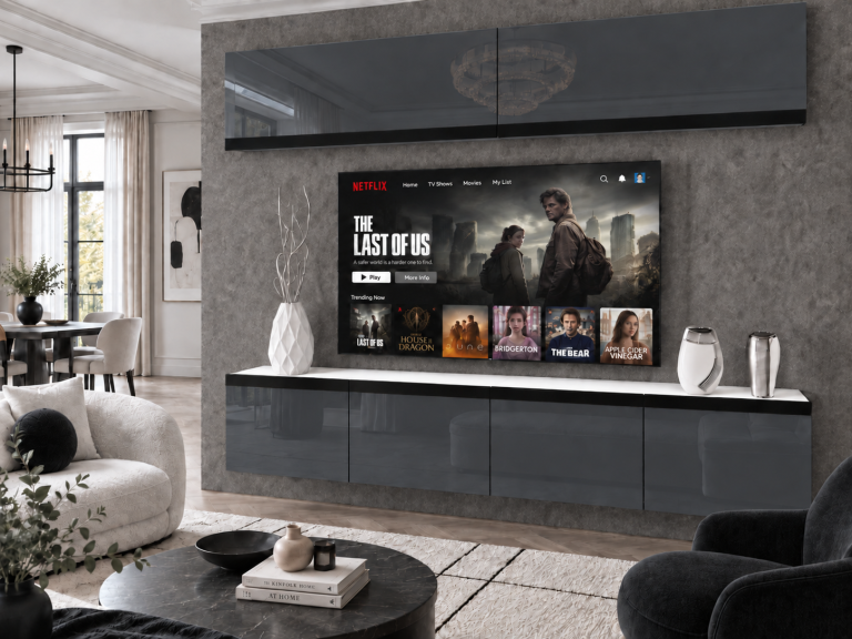 Nappali bútor Prestige 200 cm TV/RTV szürke fényes Gyártó IMP P Brando 6/5/W/S/0/0/CM