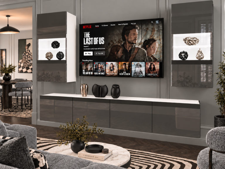 Nappali bútor Prestige 200 cm TV/RTV szürke fényes Gyártó IMP P Keanu 7/5/W/S/0/0/CM