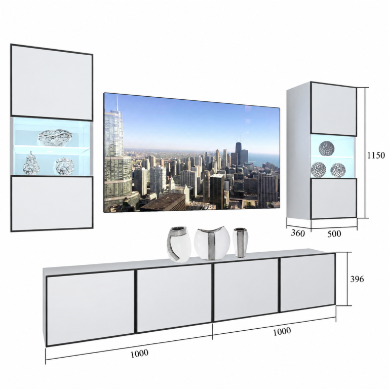 Nappali bútor Linea 200 cm TV/RTV szürke fényes Gyártó IMP L Keanu 7/5/W/S/0/0