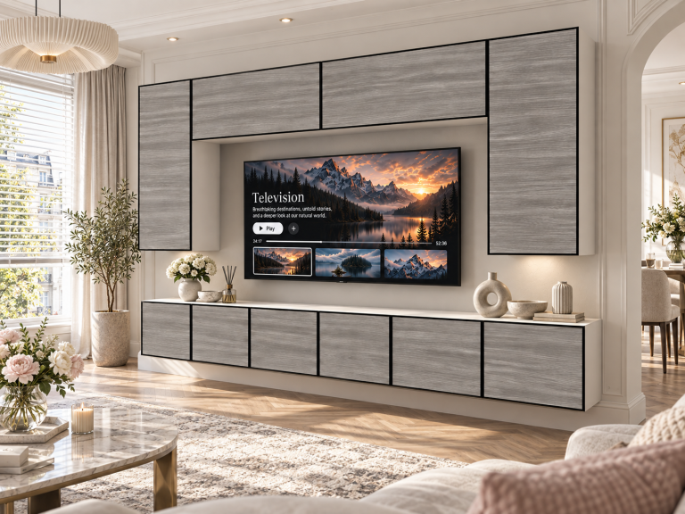 Nappali bútor Linea 300 cm TV/RTV szürke antracit grafitos Gyártó IMP L Monroe 2/5/W/GW1/0/0