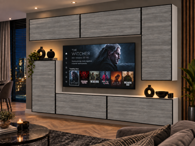 Nappali bútor Linea 250 cm TV/RTV szürke antracit grafitos Gyártó IMP L Woody 8/5/W/GW1/0/0