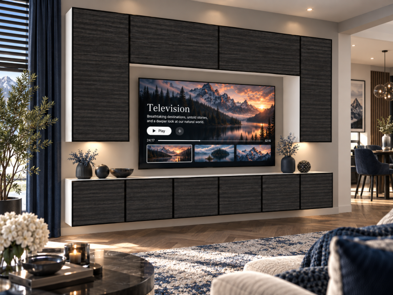 Nappali bútor Linea 300 cm TV/RTV fekete ében Gyártó IMP L Monroe 2/5/W/HK/0/0