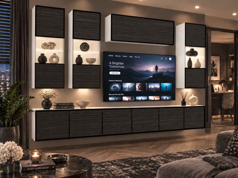 Nappali bútor Linea 300 cm TV/RTV fekete ében Gyártó IMP L Pacino 5/5/W/HK/0/0