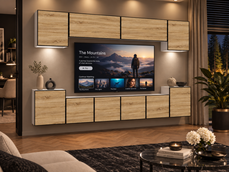 Nappali bútor Linea 300 cm TV/RTV tölgyfa wotan tölgy sonoma tölgy Gyártó IMP L Hepburn 4/5/W/DS/0/0