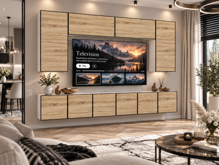 Nappali bútor Linea 300 cm TV/RTV tölgyfa wotan tölgy sonoma tölgy Gyártó IMP L Monroe 2/5/W/DS/0/0