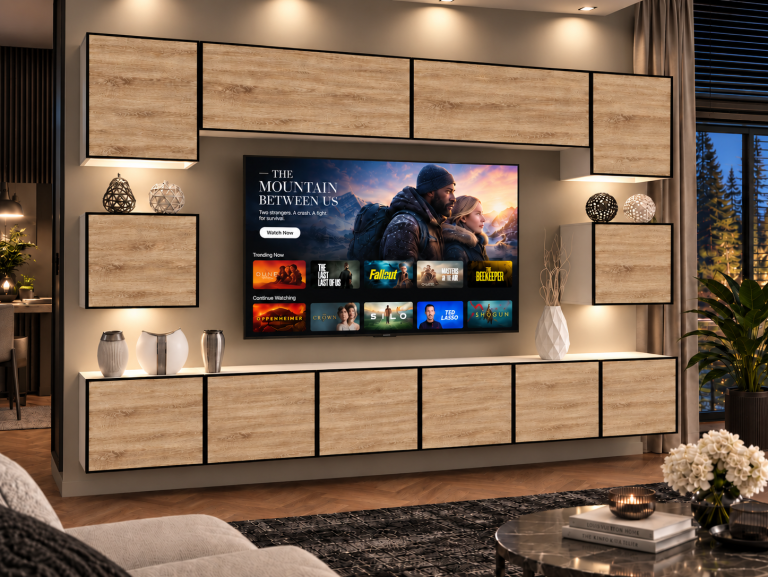 Nappali bútor Linea 300 cm TV/RTV tölgyfa wotan tölgy sonoma tölgy Gyártó IMP L Tarantino 3/5/W/DS/0/0