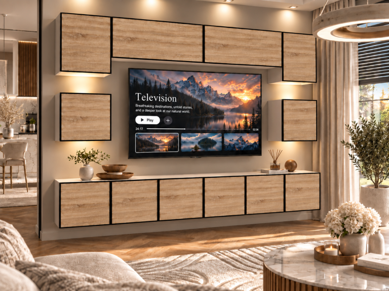 Nappali bútor Linea 300 cm TV/RTV tölgyfa wotan tölgy sonoma tölgy Gyártó IMP L Tarantino 3/5/W/DS/0/0