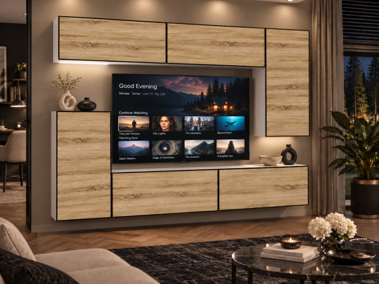 Nappali bútor Linea 250 cm TV/RTV tölgyfa wotan tölgy sonoma tölgy Gyártó IMP L Woody 8/5/W/DS/0/0