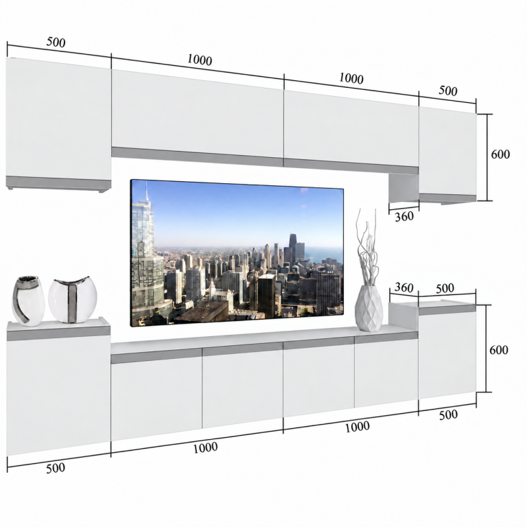 Nappali bútor Prestige 300 cm TV/RTV fekete fényes Gyártó IMP P Hepburn 4/5/W/B/0/0/CS