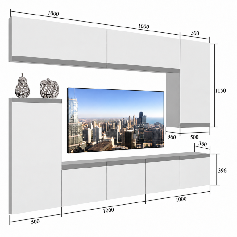 Nappali bútor Prestige 250 cm TV/RTV fehér fényes Gyártó IMP P Woody 8/5/W/W/0/0/CM