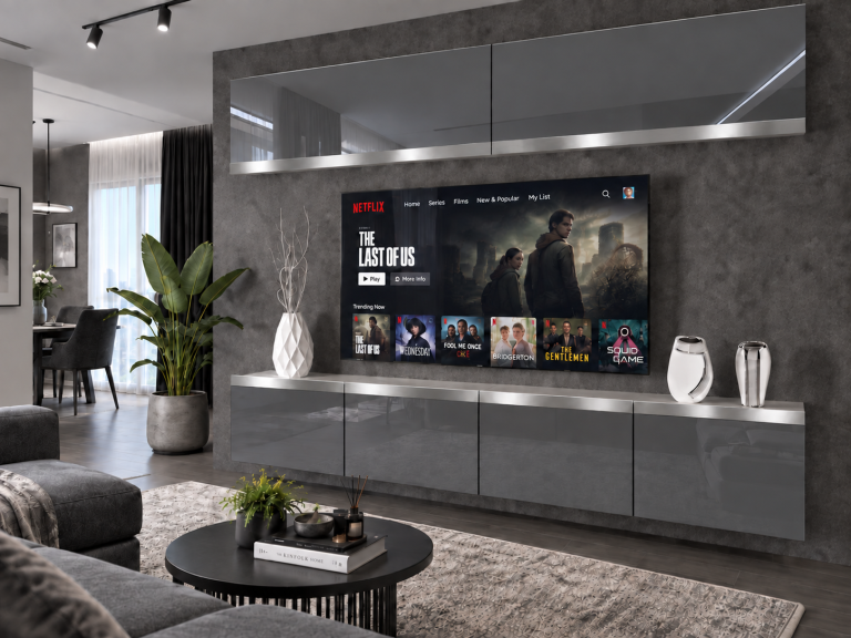 Nappali bútor Prestige 200 cm TV/RTV szürke fényes Gyártó IMP P Brando 6/5/W/S/0/0/SL