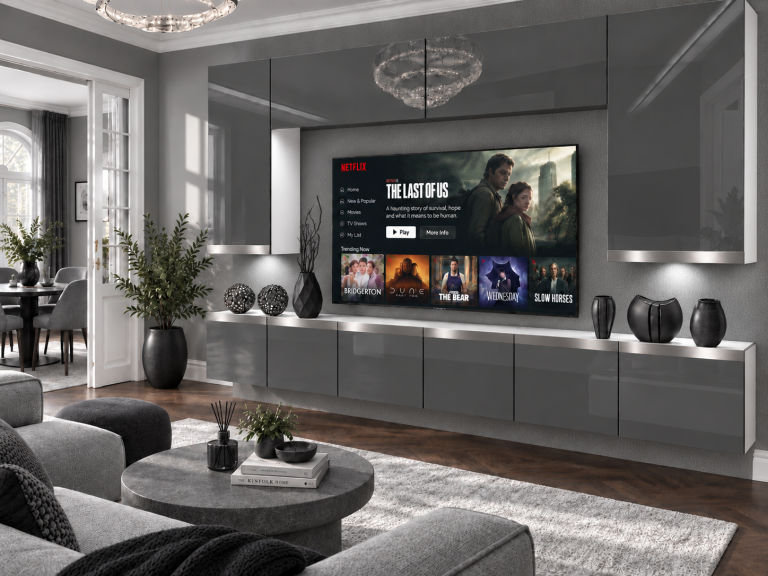 Nappali bútor Prestige 300 cm TV/RTV szürke fényes Gyártó IMP P Monroe 2/5/W/S/0/0/SL