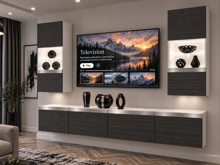 Nappali bútor Prestige 200 cm TV/RTV fekete ében Gyártó IMP P Keanu 7/5/W/HK/0/0/SL