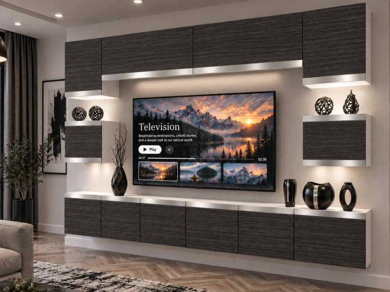 Nappali bútor Prestige 300 cm TV/RTV fekete ében Gyártó IMP P Tarantino 3/5/W/HK/0/0/SL