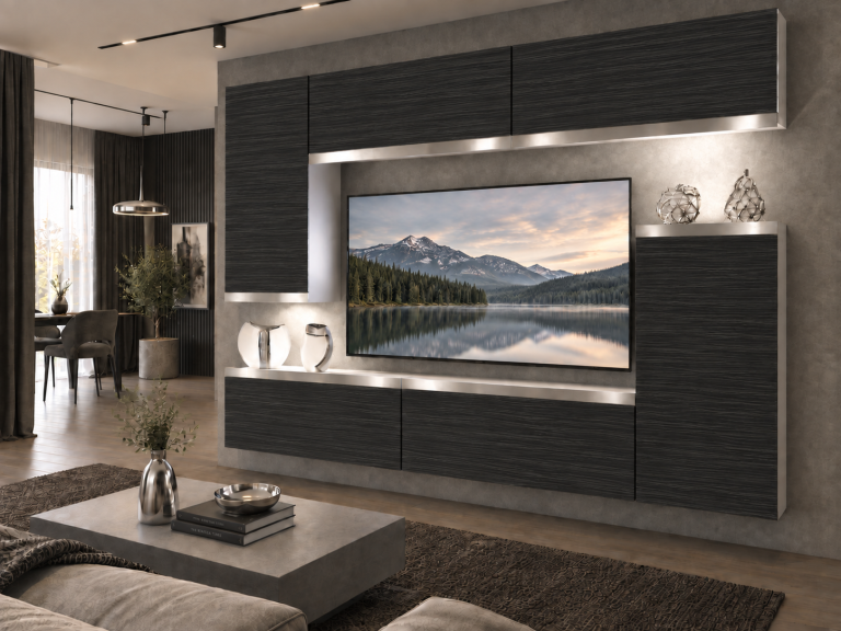 Nappali bútor Prestige 250 cm TV/RTV fekete ében Gyártó IMP P Woody 8/5/W/HK/0/0/SL