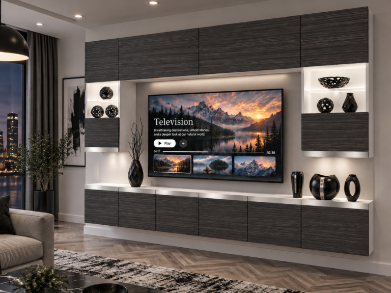 Nappali bútor Prestige 300 cm TV/RTV fekete ében Gyártó IMP P1 Nolan 1/5/W/HK/0/0/SL
