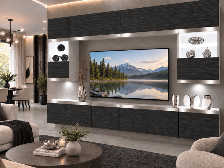 Nappali bútor Prestige 300 cm TV/RTV fekete ében Gyártó IMP P2 Nolan 1/5/W/HK/0/0/SL