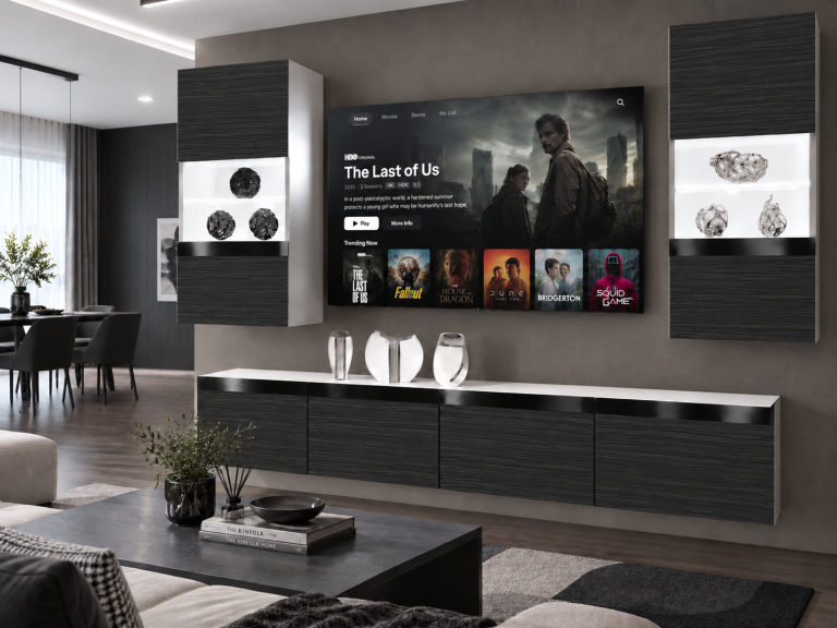 Nappali bútor Prestige 200 cm TV/RTV fekete ében Gyártó IMP P Keanu 7/5/W/HK/0/0/CP